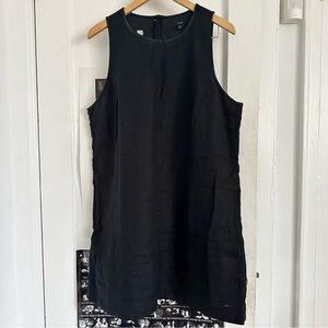 J.Crew Black Linen Shift Dress